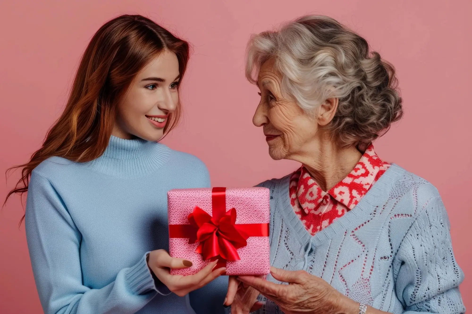 Sogra entregando um presente para nora